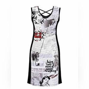 Dolcezza Dress Like New “Vintage Newspaper" Style